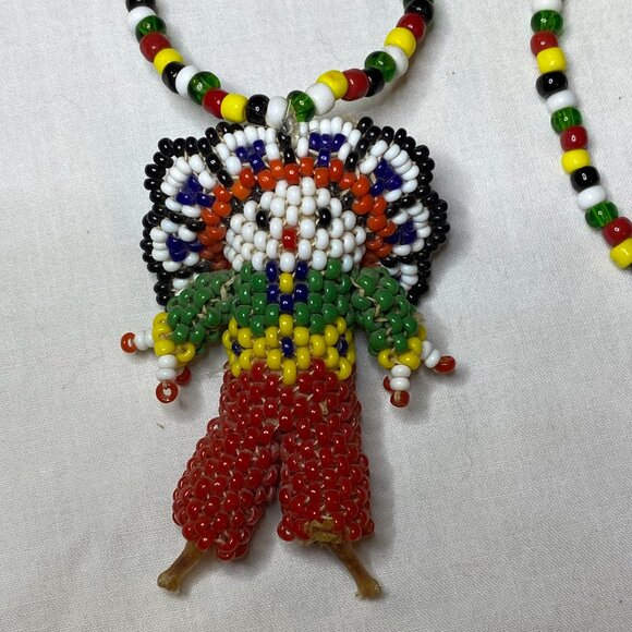 1970s Zuni Beaded Kachina Necklace Southwestern Vintage Art - Picture 8 of 14